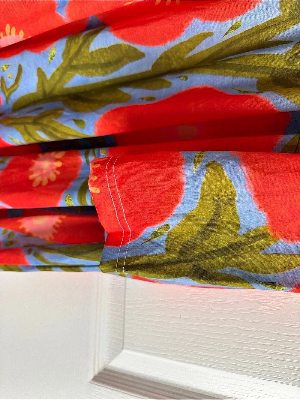 Floral Maxi Dress in Orange & Blue Size Medium Like New - Picture 6 of 6